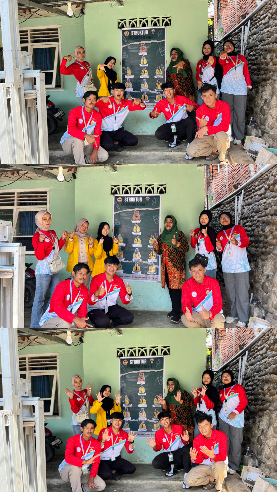 Foto Bersama DPL di Depan Struktur KKN Kelompok 9 RT 07, RW 02