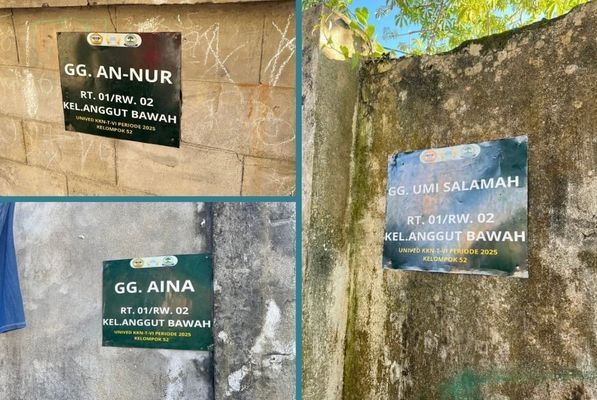 Dokumentasi Setelah Pemasangan Papan Nama Gang oleh KKN Kelompok 52.