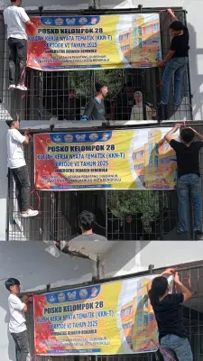 Pemasangan spanduk kknt
