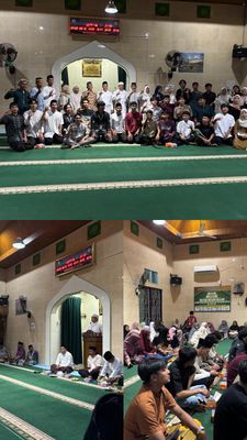 kegiatan isra’miraj di masjid nurul islam kelurahan anggut bawah bersama warga dan mahasiswa/i kkn-t seluruh kelurahan anggut bawah