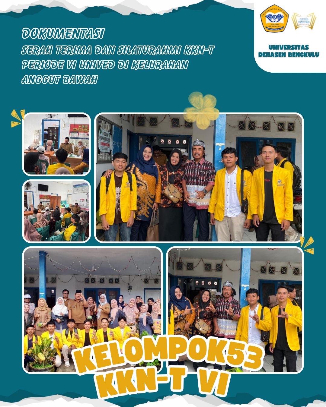 Serah terima mahasiswa KKN kelompok 53 Anggut Bawah di kantor lurah